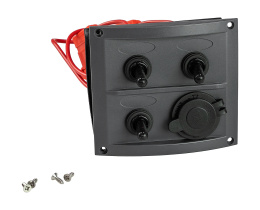 Панель бортового питания 3 переключателя, разъем прикуривателя, предохранители (10140)